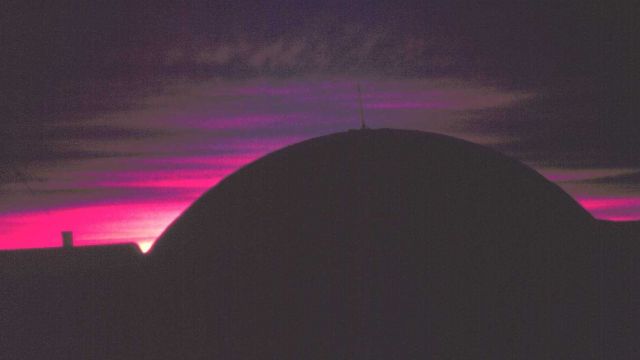 South Pole geodesic dome illuminated by last gasp of sunset Picture