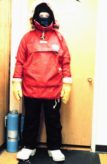 Dressed up for a winter weather at the South Pole - temperature dropped to -106 Fahrenheit. Picture