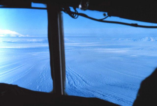 Passing over Beardmore Glacier on the way to McMurdo Station from the pole. Picture