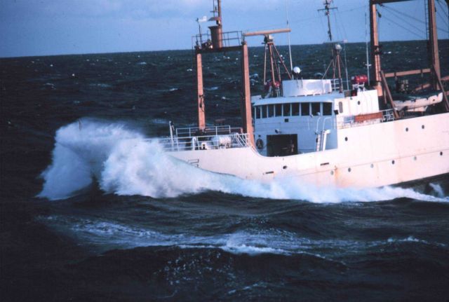 YEEHAW!!! Oh for a life on the rolling sea! DELAWARE II stirring up landlubbers stomachs. Picture