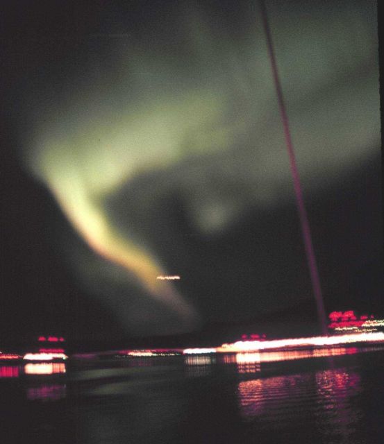 Aurora borealis seen while departing Juneau. Picture
