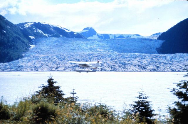 Air plane taking off - view of Taku Glacier from Taku Glacier Lodge Picture