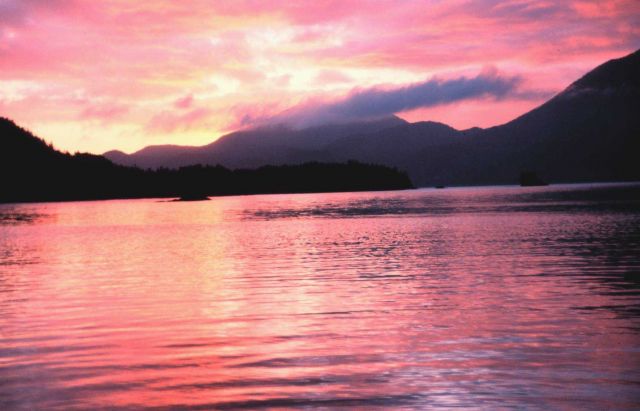 Sunset in the Inside Passage. Picture