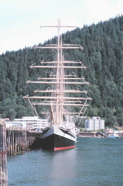 A visiting sailing ship in Juneau Picture
