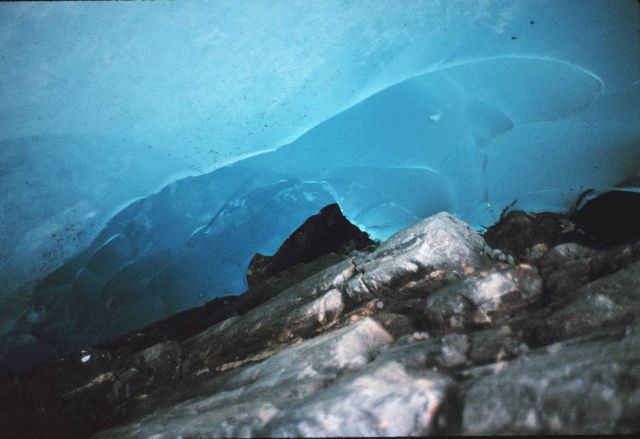 An ice cave under Mendenhall Glacier. Picture