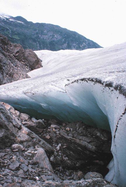 An ice cave under Mendenhall Glacier. Picture