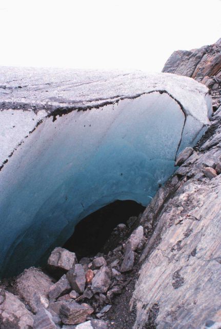 An ice cave under Mendenhall Glacier. Picture