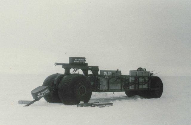 Trailor with large tires filled with fuel Picture