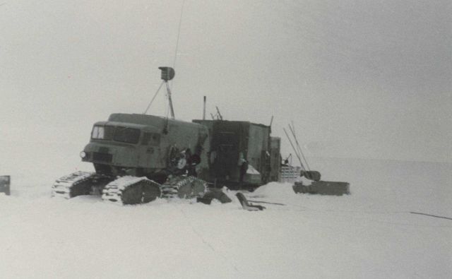 Tractor-train stopped at observing station Picture