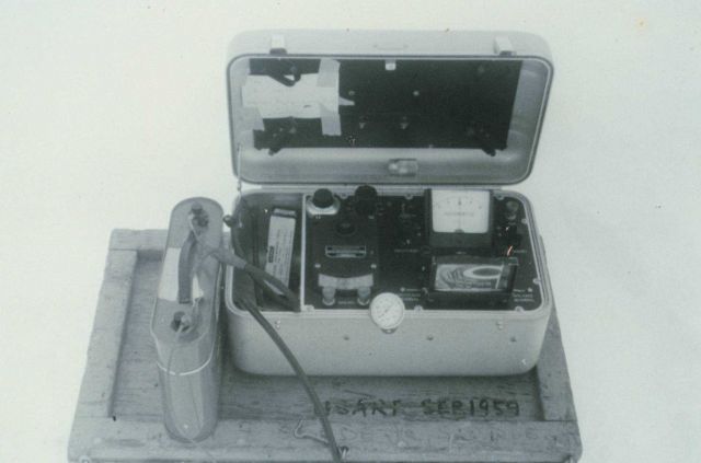Instrument, possibly part of instrument package used to measure thickness of ice Picture