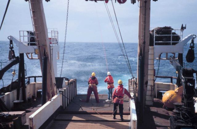 Preliminary steps for rescue of crewman with medical emergency from MILLER FREEMAN by helicopter. Picture