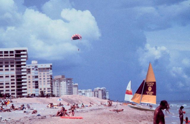 Having fun at Lauderdale by the Sea - sunbathing, sailing, and parasailing Picture