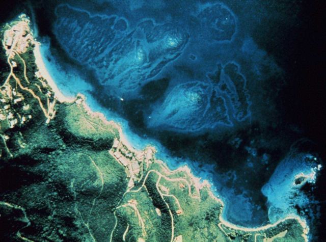 An aerial view of a segment of Virgin Islands coastline Picture