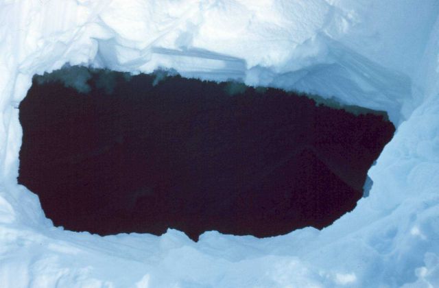 Sometimes the crevasses appeared hundreds of feet deep Picture