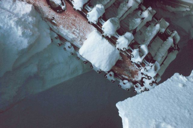 The crevasses were capable of swallowing the tractors Picture