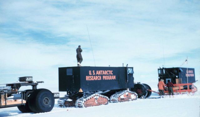 Looking ahead from on top of a tractor-pulled wanigan Picture