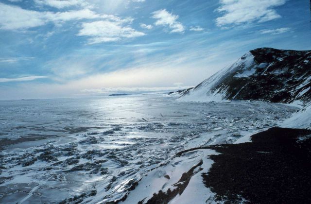 Fast ice (attached to land) in McMurdo Sound Picture