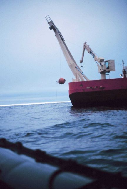 Recovering an upward looking RDI acoustic doppler current profiler deployed along the Ross Ice Shelf Picture