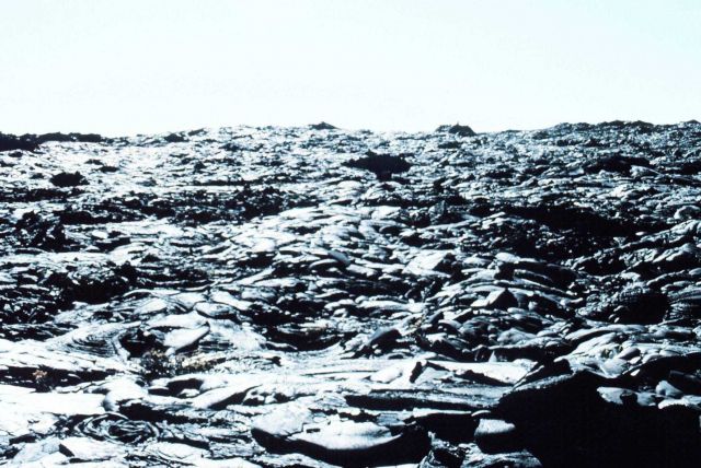 A pahoehoe lava flow on the slope of Mauna Loa. Picture