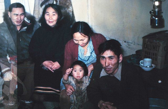 Leo Attungowruk and wife standing, Warren Neokok and wife sitting Picture