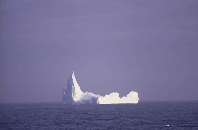Sun light glaring off cathedral like iceberg. Picture