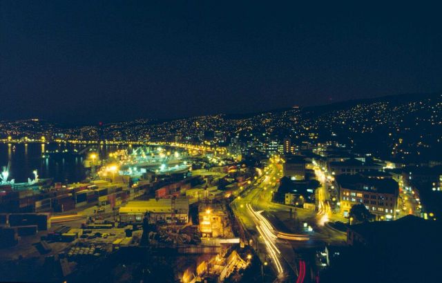The city from a hill at night Picture