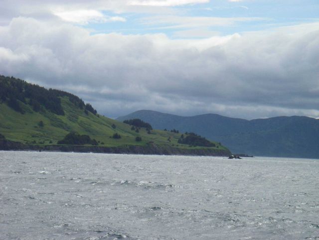 The entrance to Whale Pass from Shelikof Strait. Picture