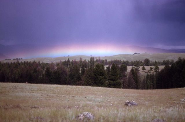 Rainbow & storm clouds over Blacktail Plateau Picture