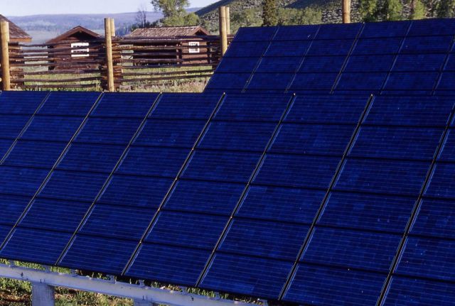 Close up of solar panels at Buffalo Ranch in Lamar Valley Picture