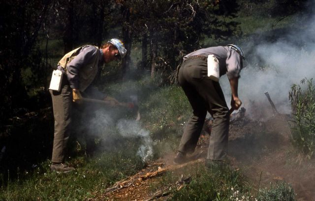 Cutting a fire line near Grizzly Lake trailhead Picture