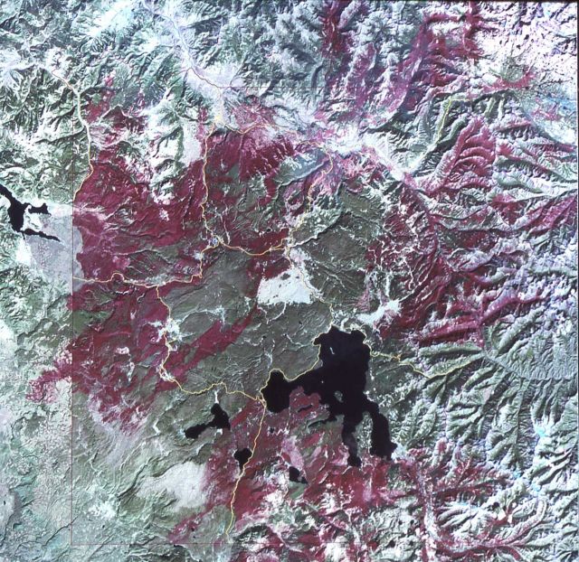 Satellite photo of Yellowstone Park Picture