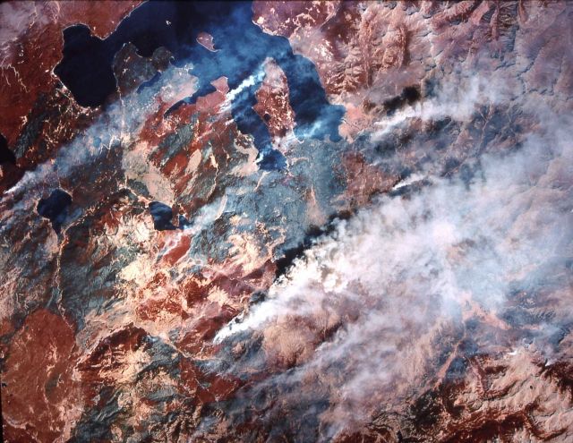 Detailed satellite photo of southeast portion of Yellowstone Park Picture