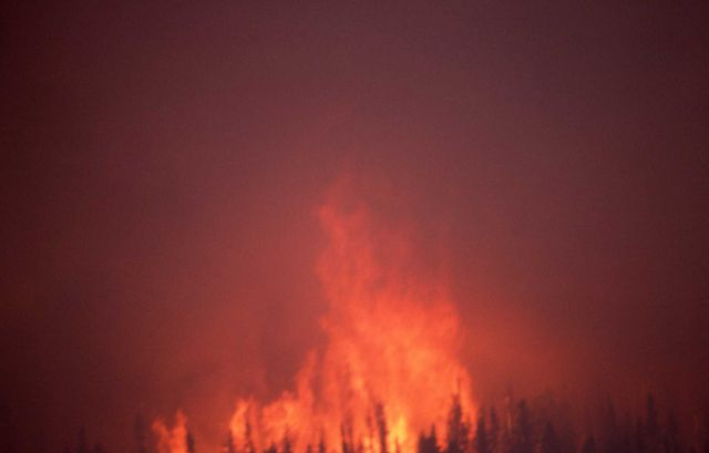 Night view of North Fork fire Picture