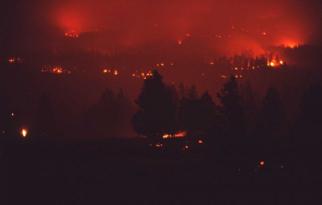 Embers of fire glowing near Antelope Creek - Ground fire Picture