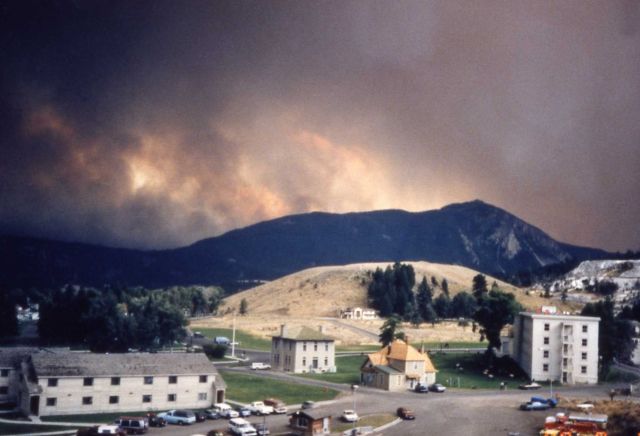 Smoke coming from behind Bunsen Peak, taken from Old Road behind Aspen Dorm Picture