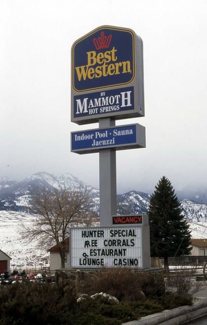 Best Western sign in Gardiner, Montana during hunting season Picture