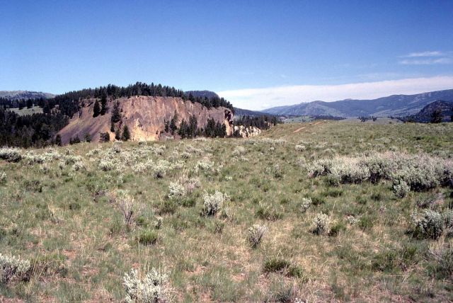 Side view of Bumpus Butte after spring 2001 rock slide - Geology Picture