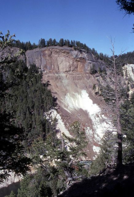 Bumpus Butte after spring 2001 rock slide - Geology Picture