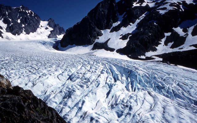 Blue Glacier near the top of Mt Olympus, Washington - Geology - Glacial Picture