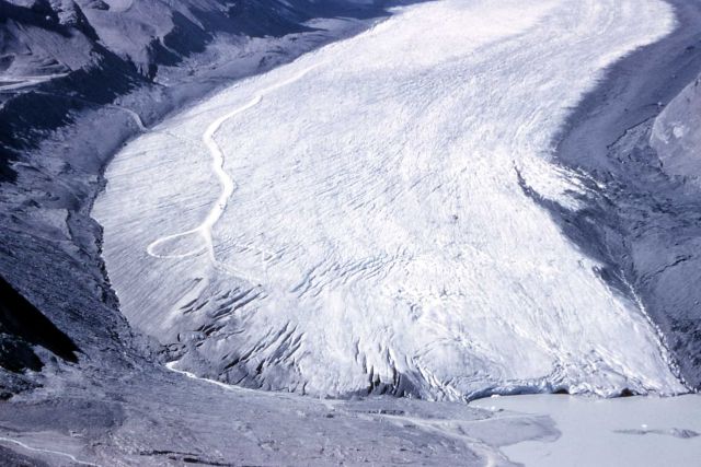 Aerial view of Athabaska Glacier showing terminal end - Geology - Glacial Picture
