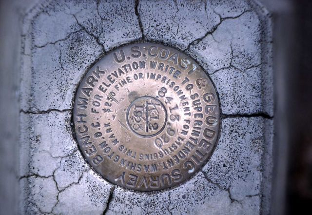 Bench mark in the Sylvan Lake area - Geology Picture
