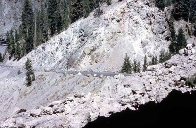 Rock slide in Firehole Canyon - Geology Picture