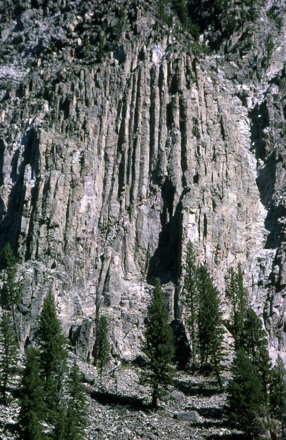 Close view of columnar jointing in rhyolite along the Madison River Picture