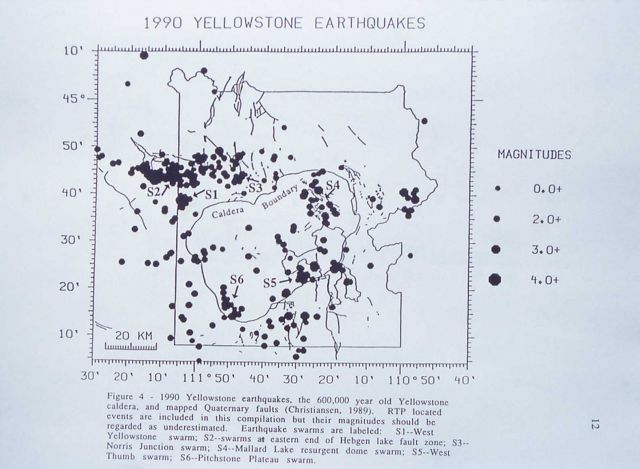 1990 earthquake map of Yellowstone Picture