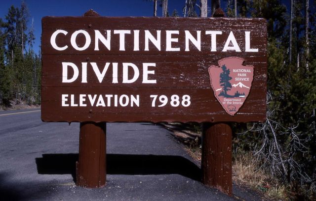 Continental Divide Elevation 7988 sign - south entrance road Picture