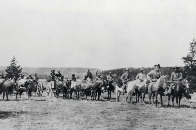 Superintendent Norris with first wagon into the Upper Geyser Basin Picture