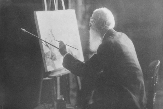 Thomas Moran at easel, age 78 Picture