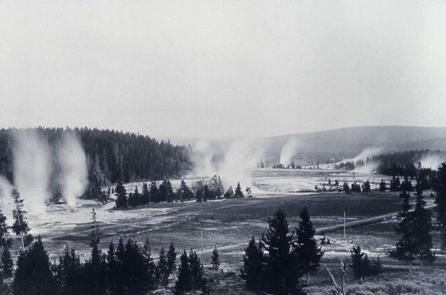 Upper Geyser Basin as seen from top of hill near Grotto Geyser Picture
