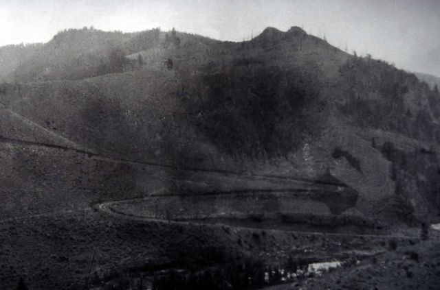 Mammoth-Tower Road with Bunson Peak in the background, note fire scar Picture