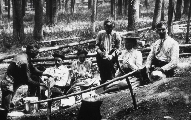 Uncle Tom Richardson serving lunch on a trip to Lower Falls Picture